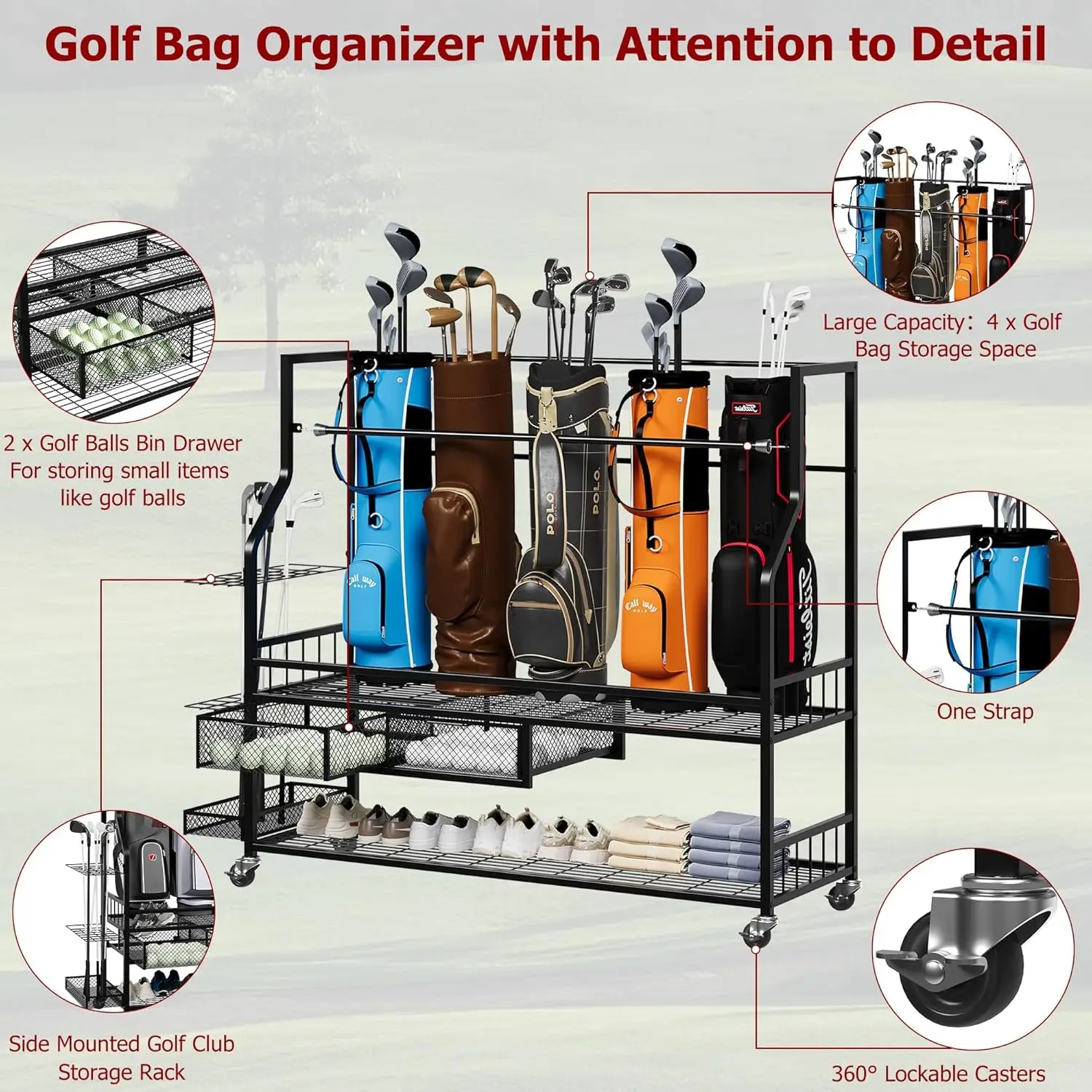 Prateleira de Armazenamento Mu - Golf Equipment Organizer For Garage avaliação e preço