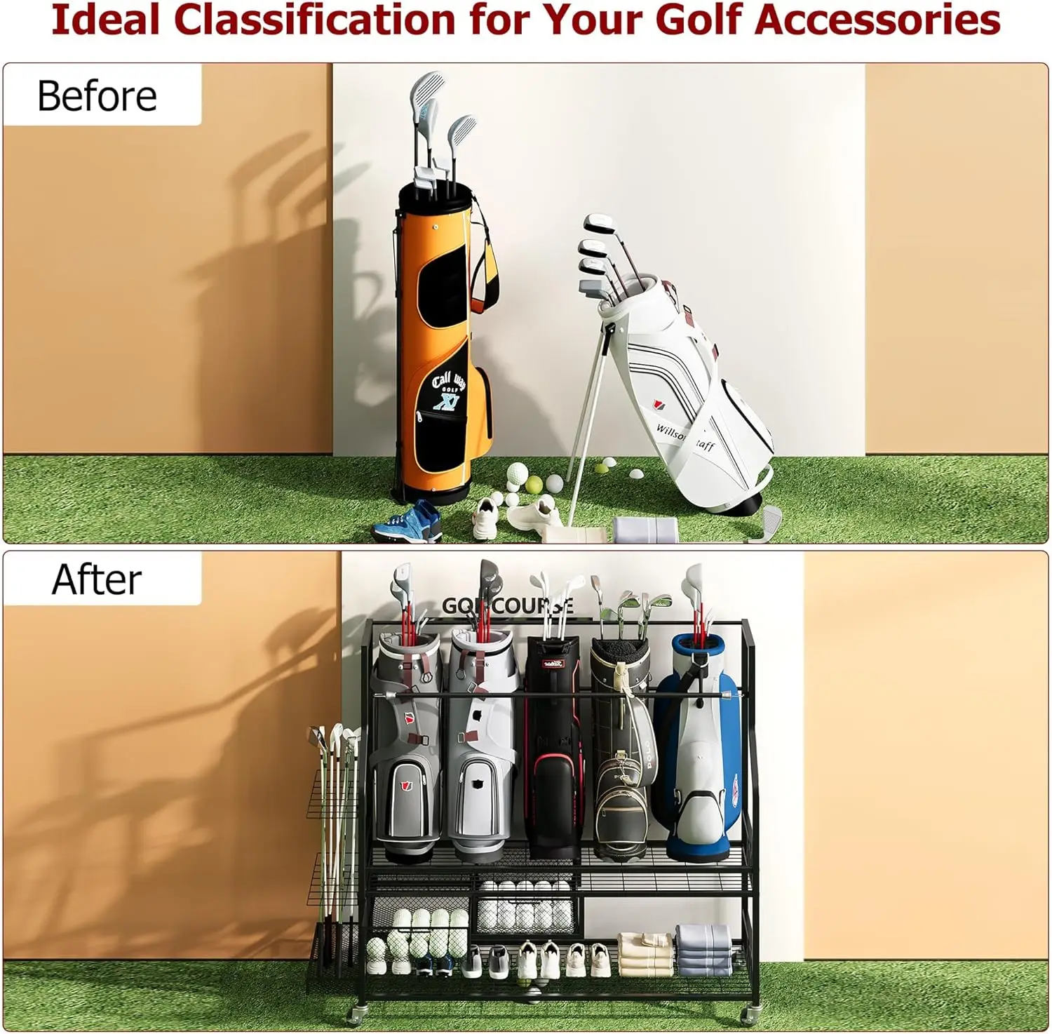 Prateleira de Armazenamento Mu - Golf Equipment Organizer For Garage avaliação e preço
